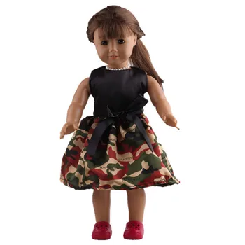Bábiky Oblečenie krásne šaty s lukom Fit 18-palcové American Doll&43 cm Baby Doll-Doll Oblečenie