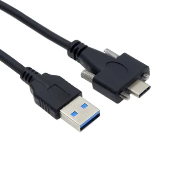 CYSM Xiwai USB 3.1 Typ-C Dual Skrutka Poistný pre Štandard USB 3.0 Kábel, 1,2 m Panel Mount Typ