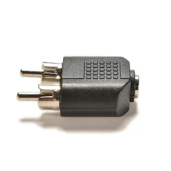 Kvalita Striebra, Pozlátený 3,5 mm Samica 2 RCA Samec Audio Stereo Adaptér Konektor 3.5 mm AUX Ţeny 2 X RCA Konektory Samec