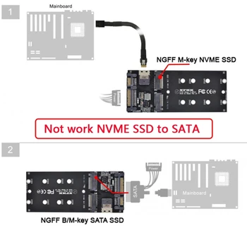 SATA 22Pin Adaptér SFF-8654 M. 2 U2 Auta NGFF M-Key SAS NVME Pcie SSD SATA SSD Adaptér Stúpačky Kartu Na Doske