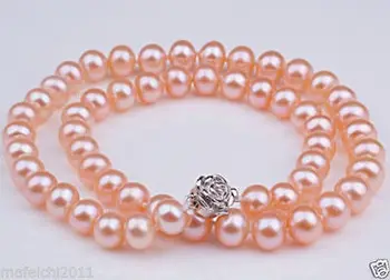 Zadarmo nakupovanie!!! Nové AAA Prírodné 7-8 MM biela morskej vody perlový náhrdelník 18