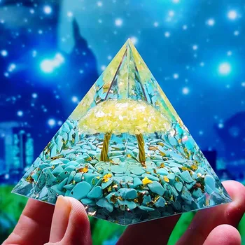 Strom Života Orgonite Pyramídy Ametyst Obsidian Kameň Pyramídy Crystal Reiki Orgone Energie Šťastie Zbierať Liečivé Šperky