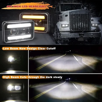 Motocykel Obdĺžnikový 4X6 Palcový LED Reflektor Projektor Vysoká Nízka Lúč uzatvorená Pre Suzuki DRZ Honda XR250 XR400 XR650
